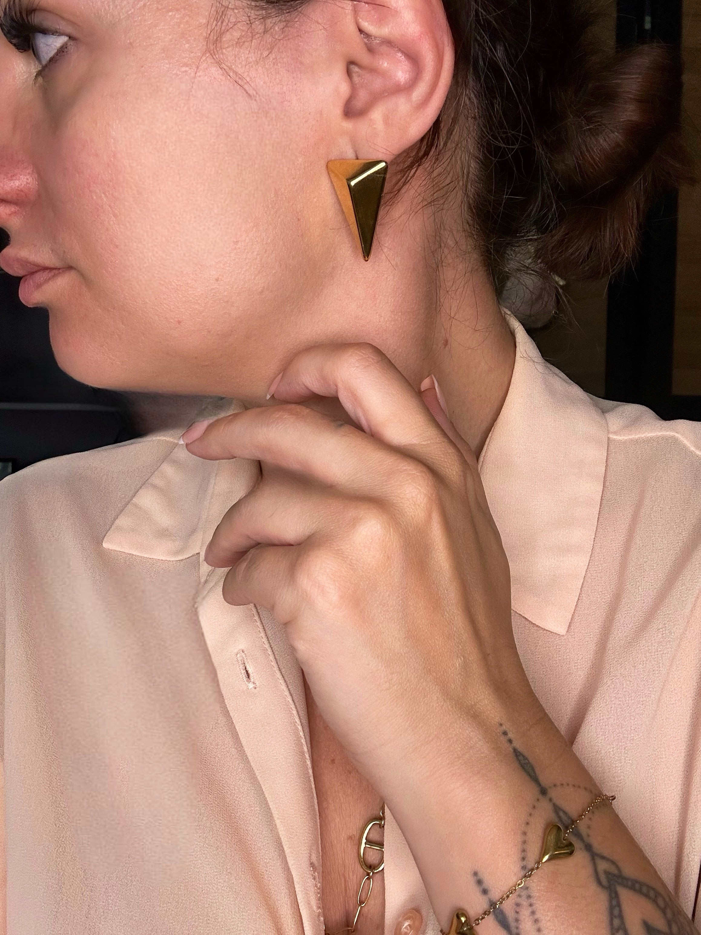 Boucles Prisma - acier inoxydable plaqué or