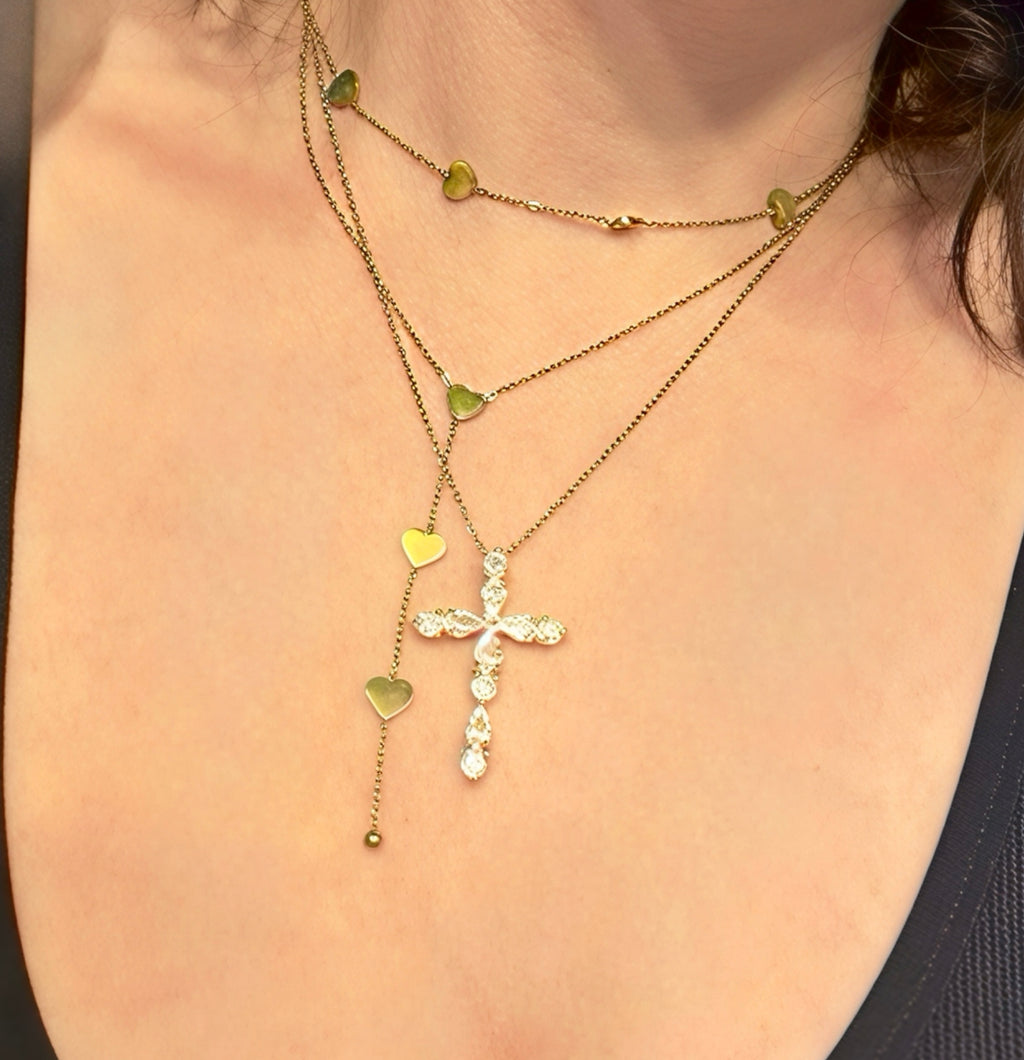 Collier 9 hearts - acier inoxydable