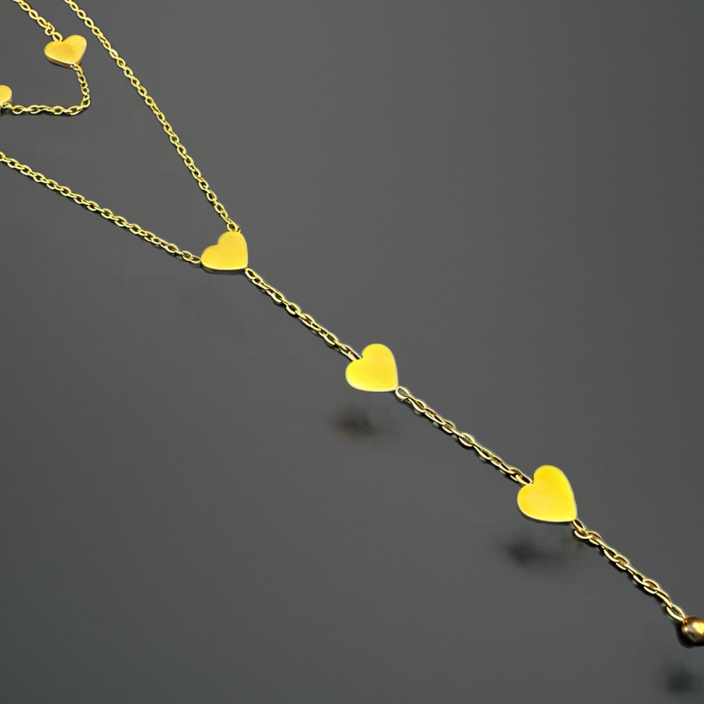 Collier 9 hearts - acier inoxydable
