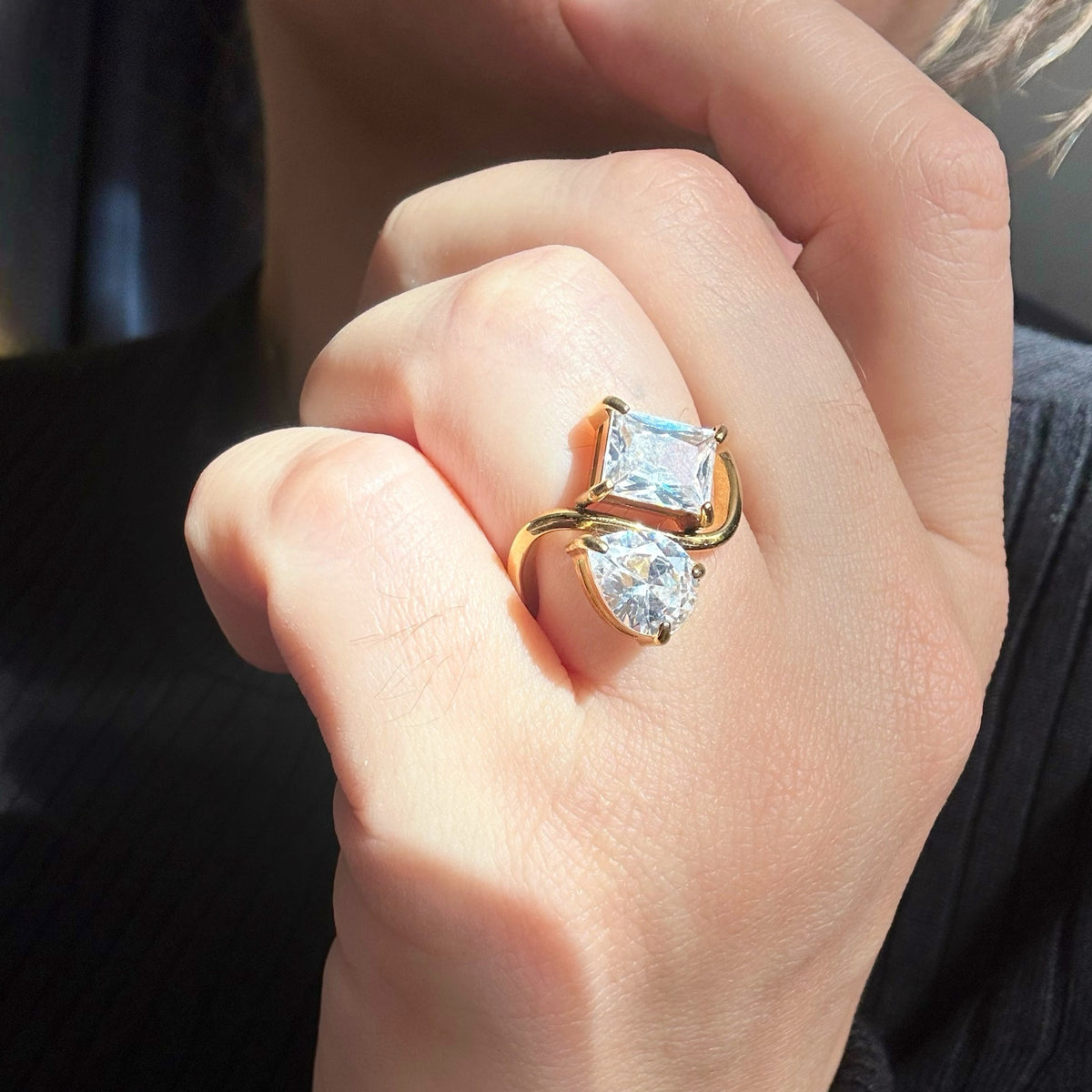 Bague Evidence - Acier inoxydable plaqué or