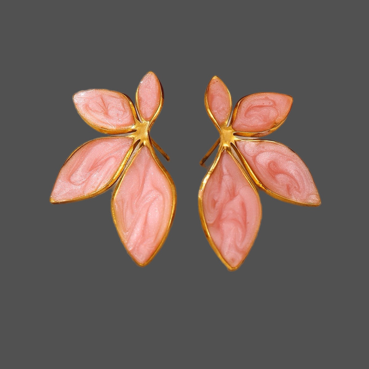 Boucles Floréa - acier inoxydable plaqué or