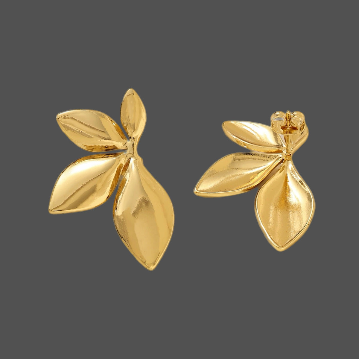 Boucles Floréa - acier inoxydable plaqué or
