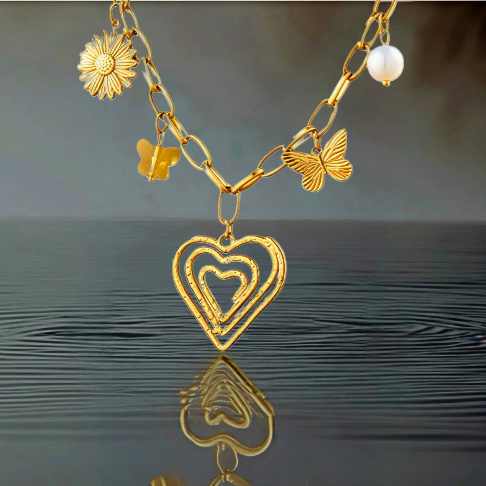 Collier Butterfly - acier inoxydable
