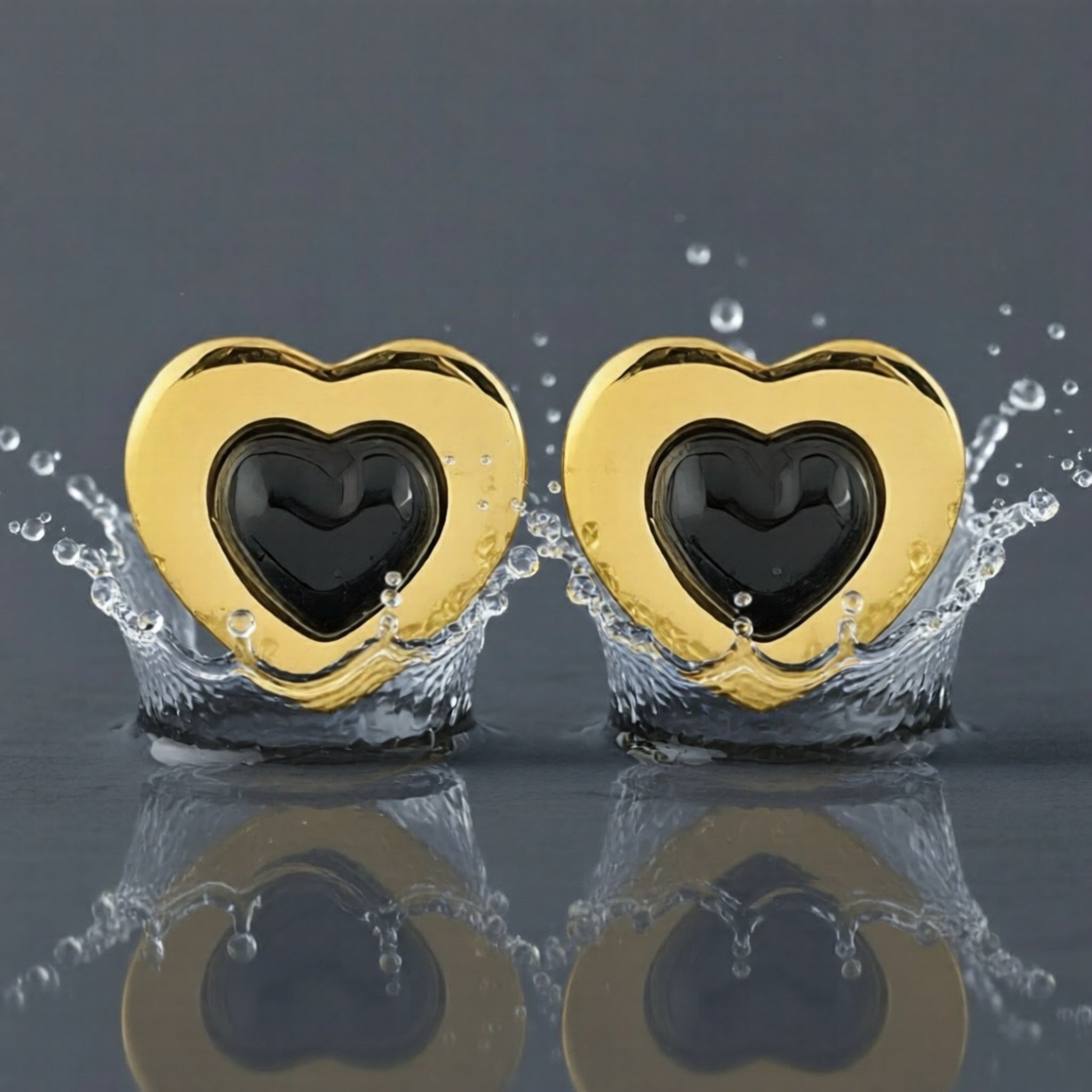 Boucles Deep Heart - acier inoxydable