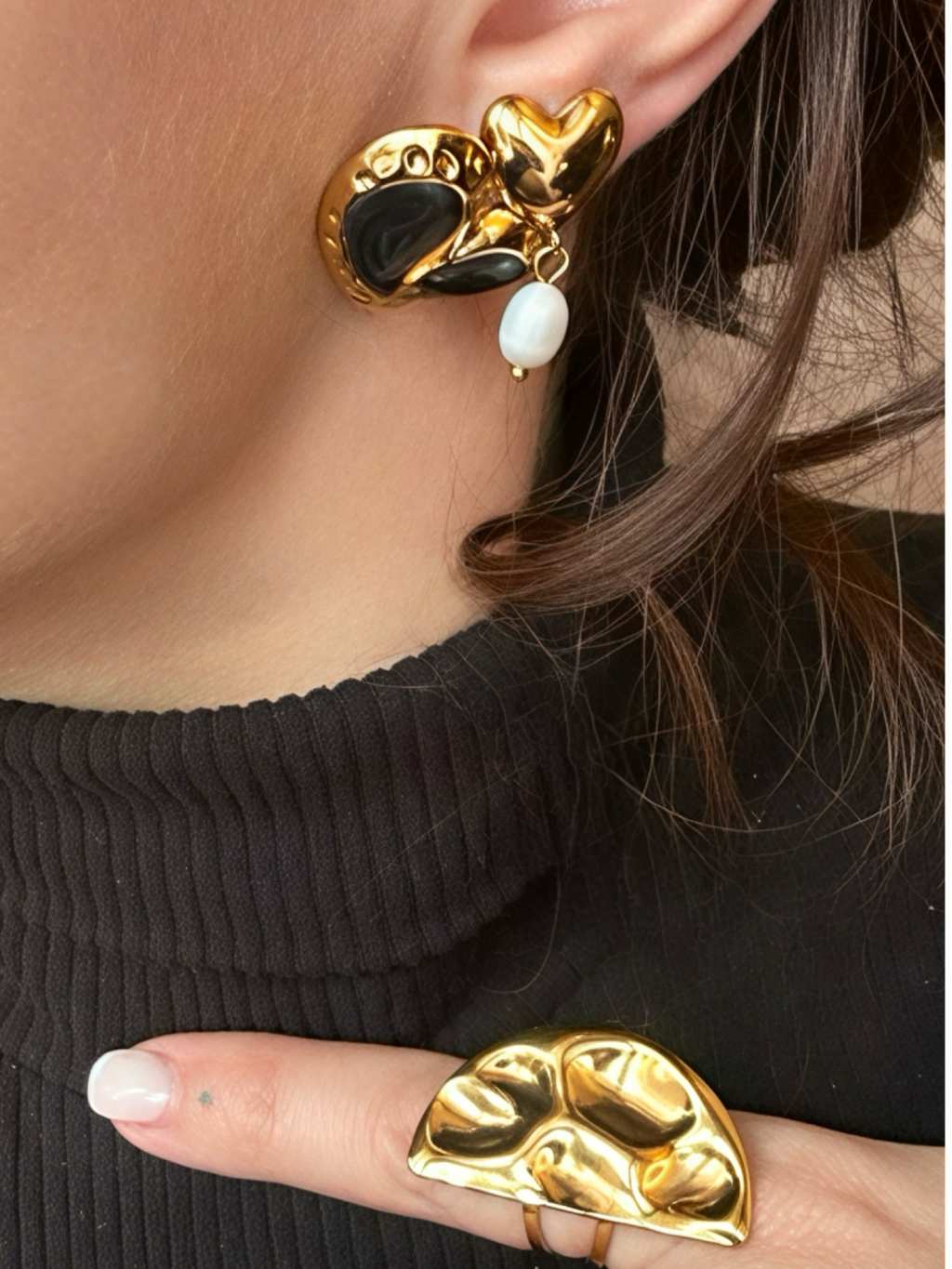 Boucles Dark  Heart - acier inoxydable