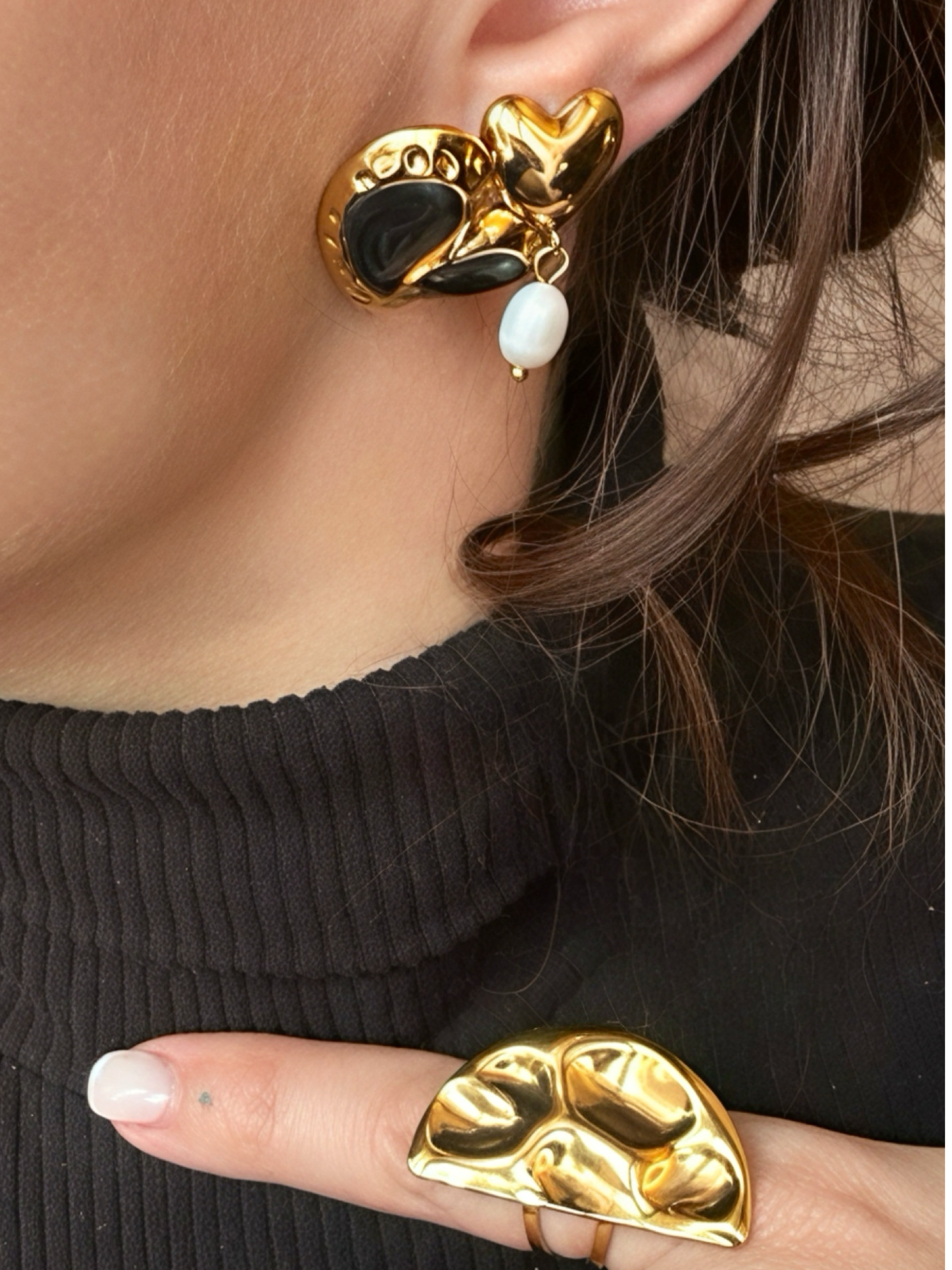 Boucles Dark  Heart - acier inoxydable