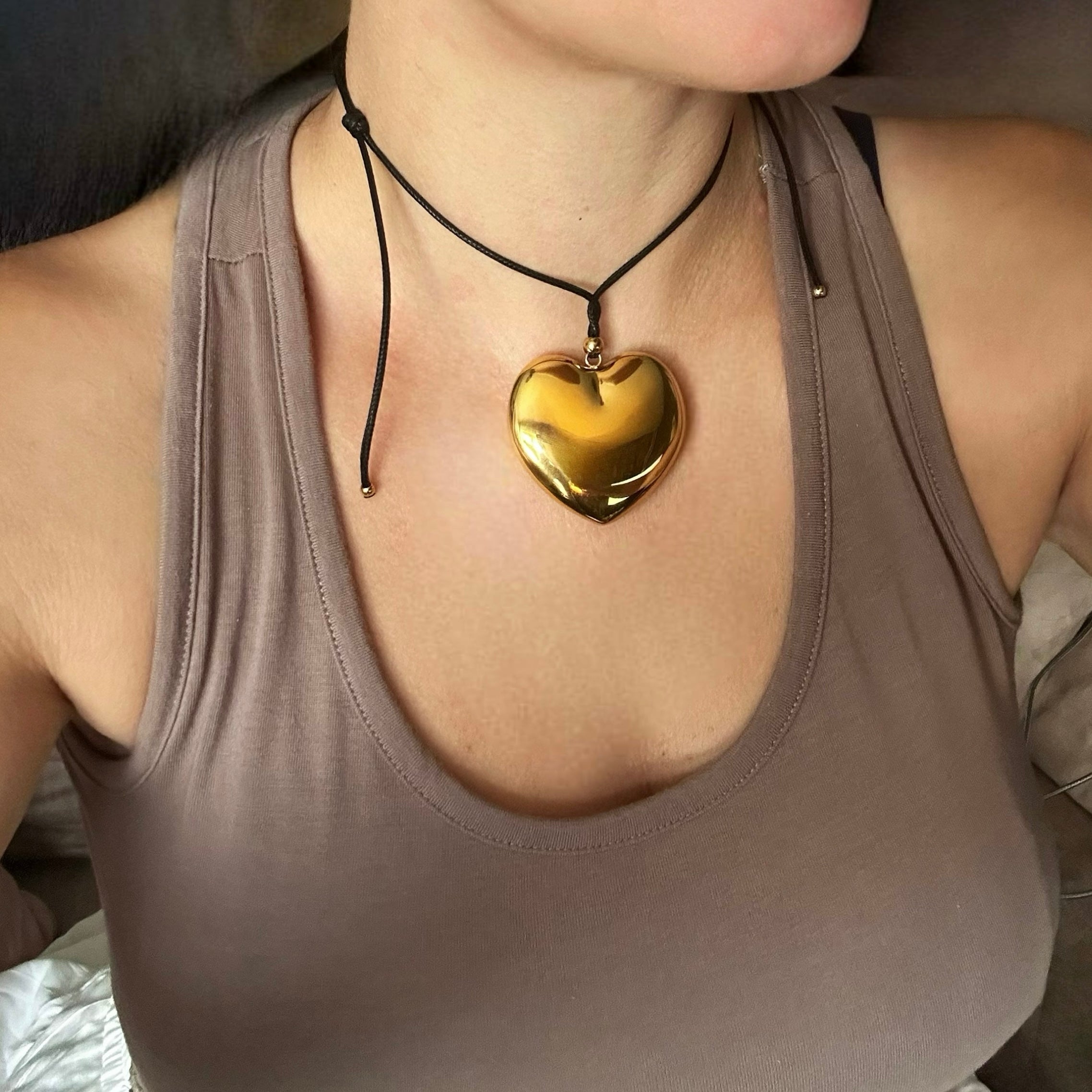 Collier Coeur de l'Ocean - acier inoxydable plaqué or