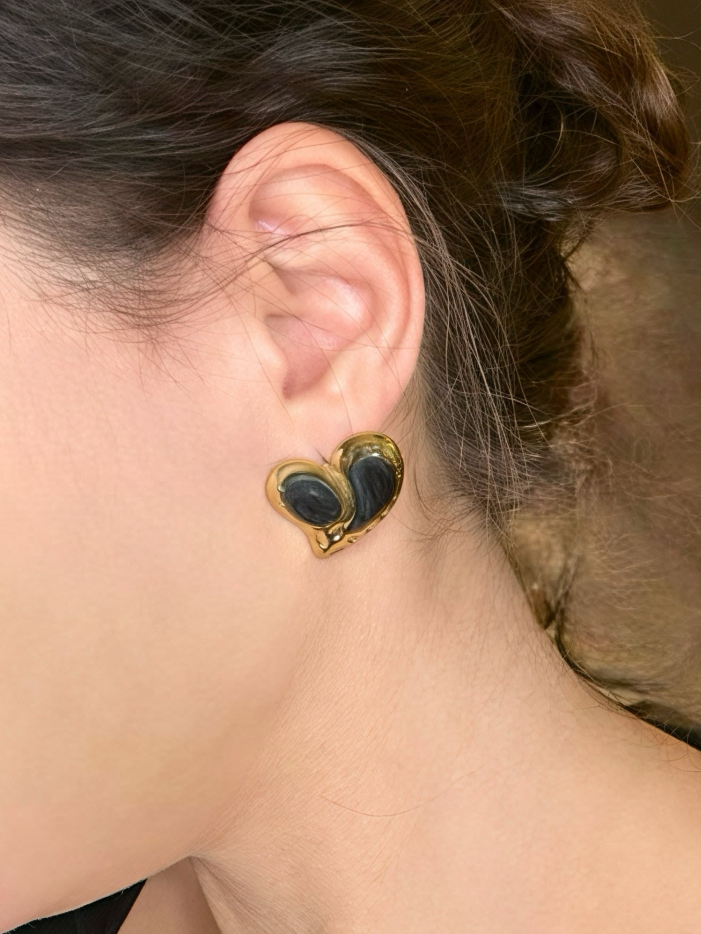 Boucles Dark  Heart - acier inoxydable