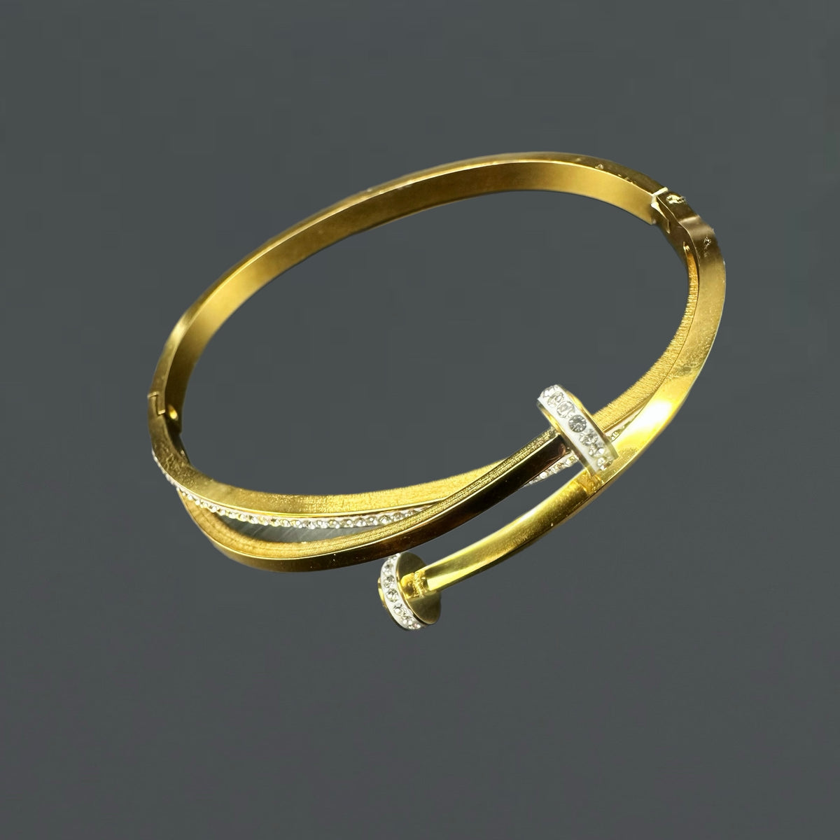 Bracelet Signature - acier inoxydable plaqué or