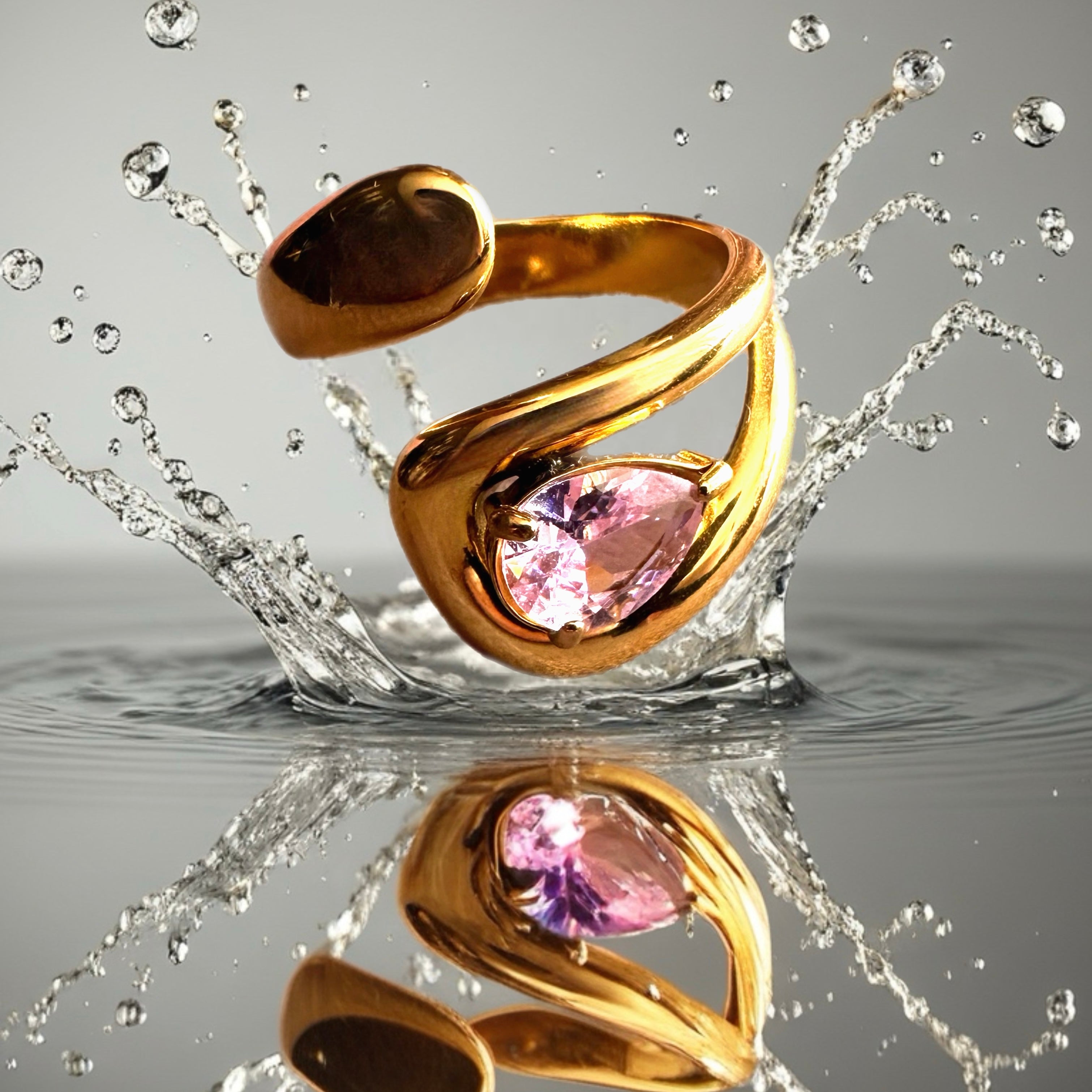 Bague Petal Rose - acier inoxydable