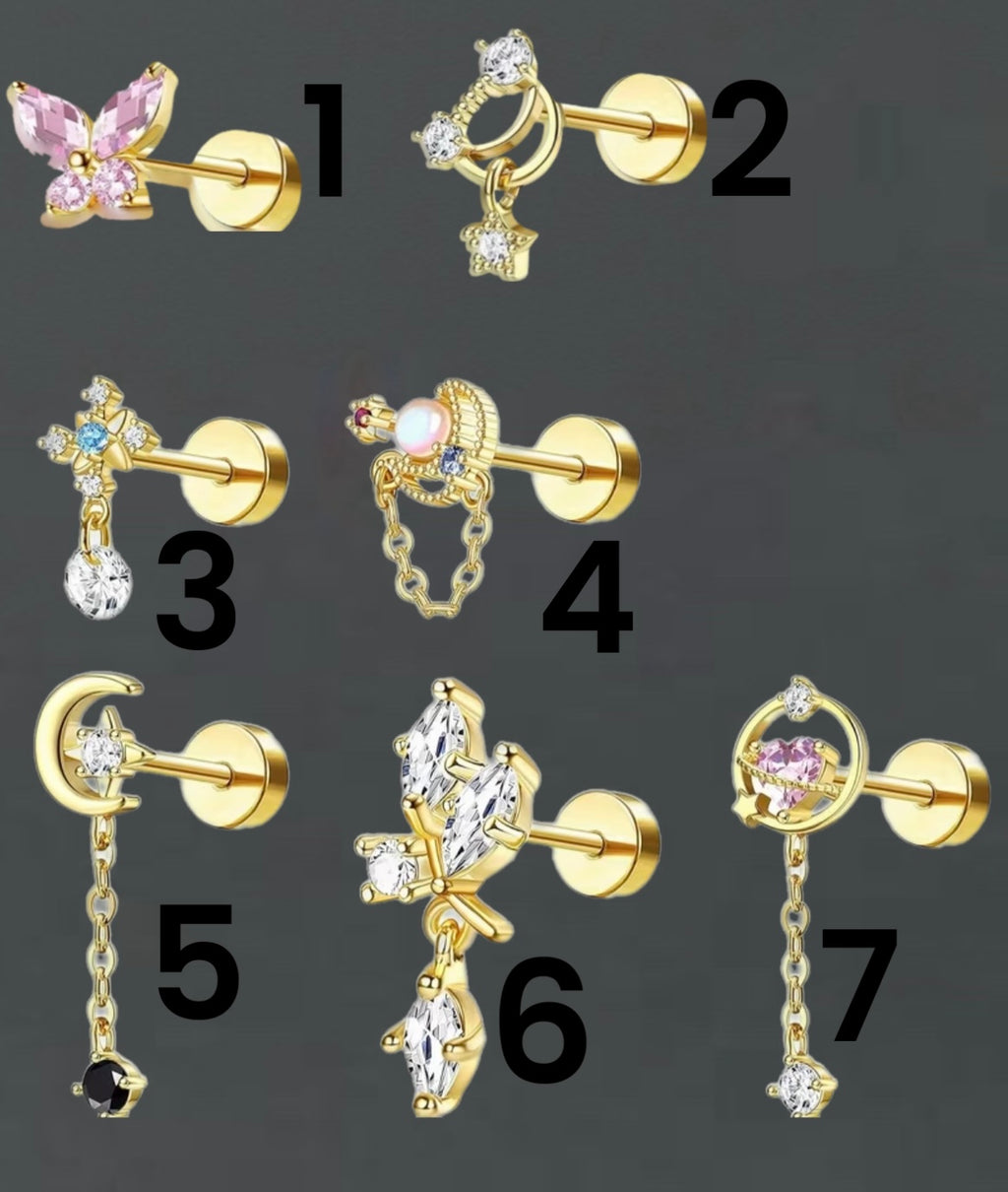 Piercings Pink Planets - acier inoxydable