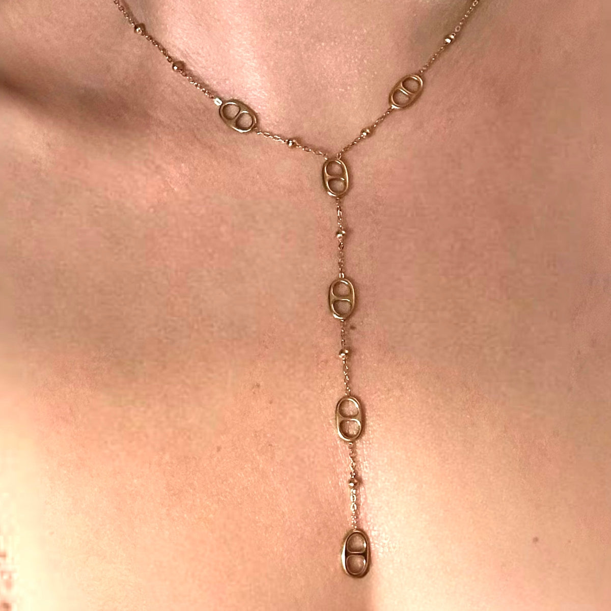 Collier Ellipse - acier inoxydable plaqué or