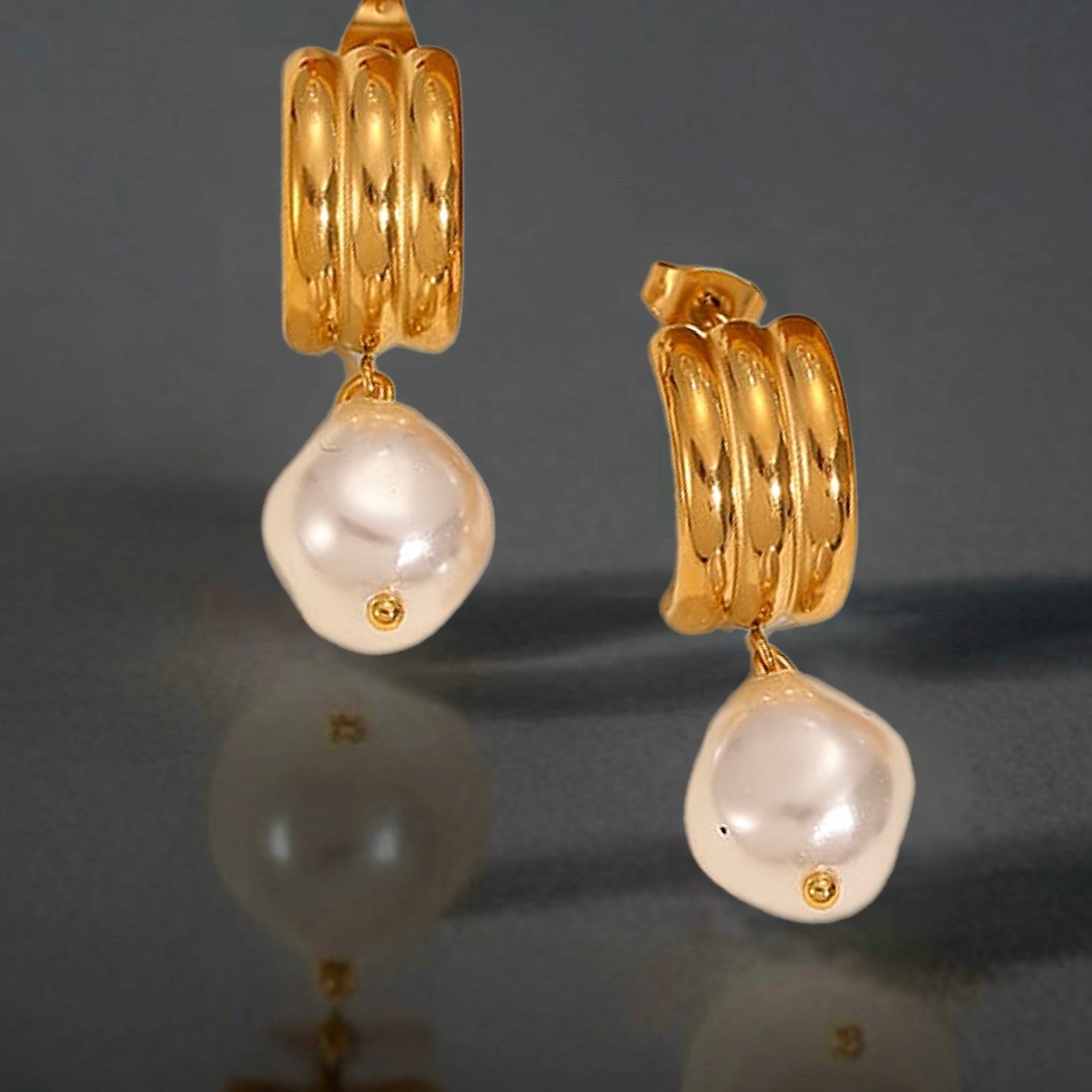 Boucles Baroc Pearl - acier inoxydable