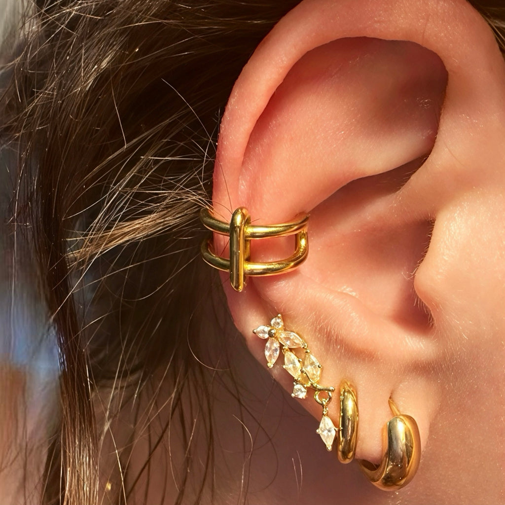 Boucles Ear Cuff Gold - acier inoxydable