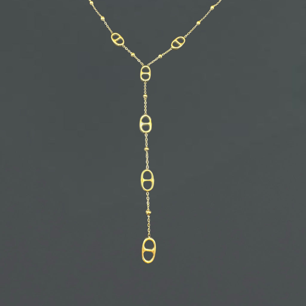 Collier Ellipse - acier inoxydable plaqué or
