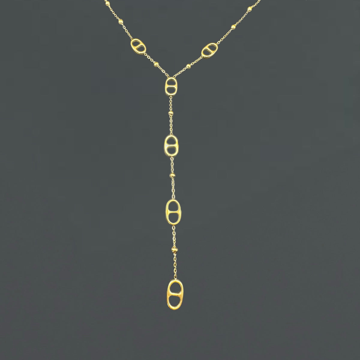 Collier Ellipse - acier inoxydable plaqué or