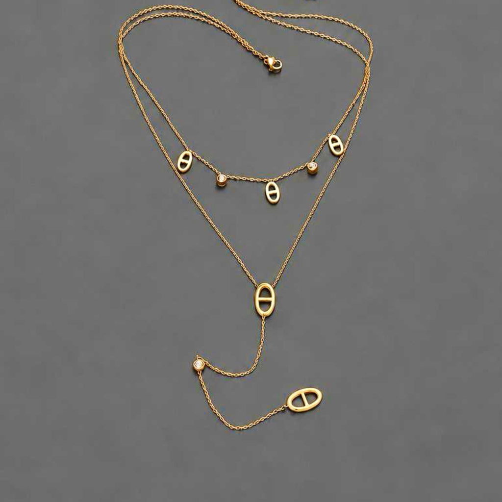 Collier Evidence - acier inoxydable plaqué or