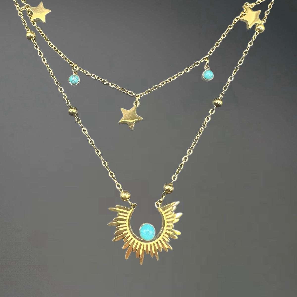 Collier Asteria - acier inoxydable plaqué or