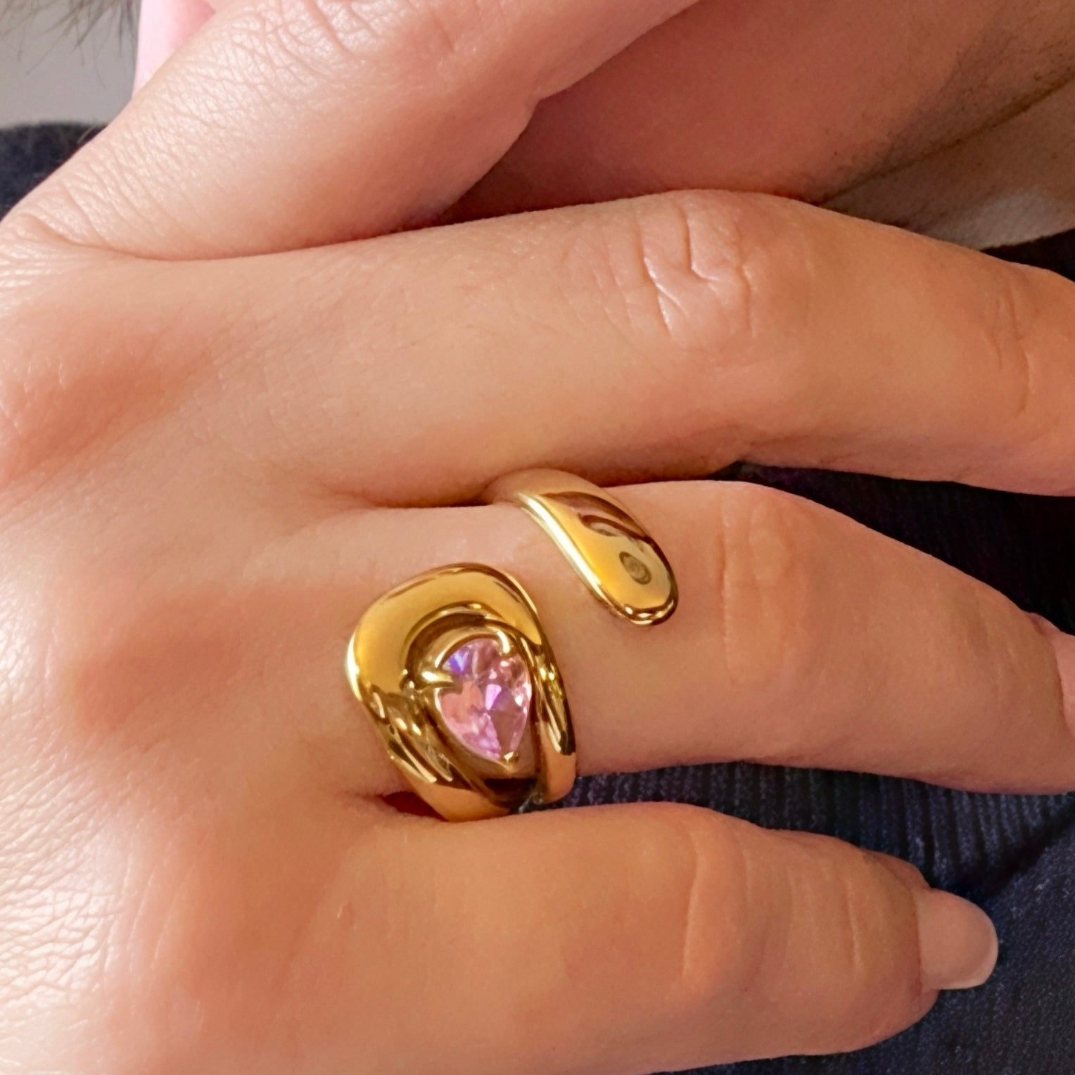 Bague Petal Rose - acier inoxydable