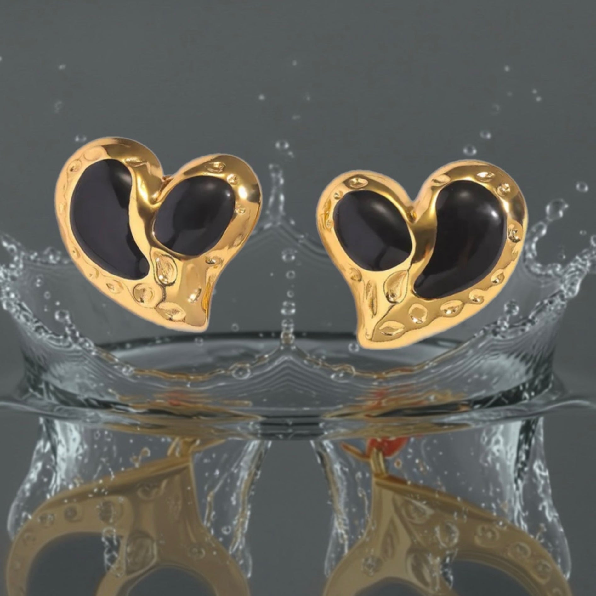 Boucles Dark  Heart - acier inoxydable
