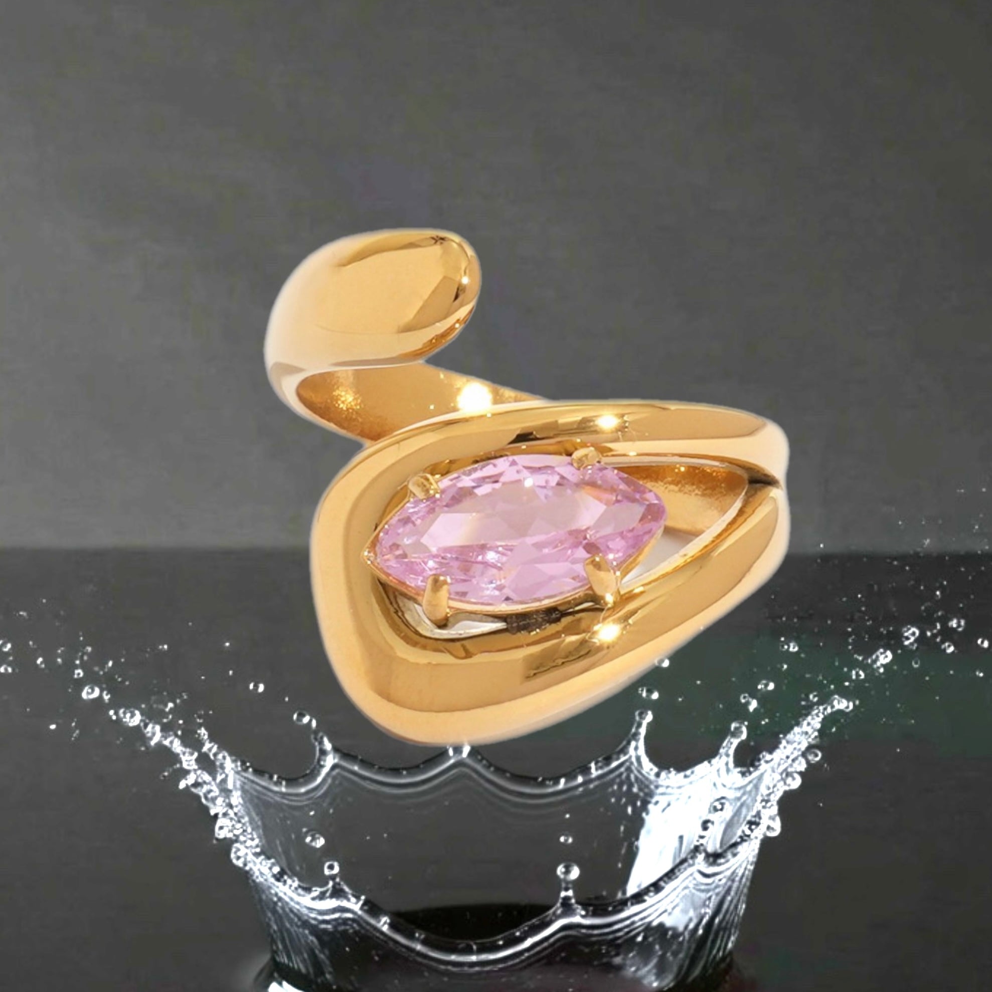 Bague Petalia Rose - acier inoxydable