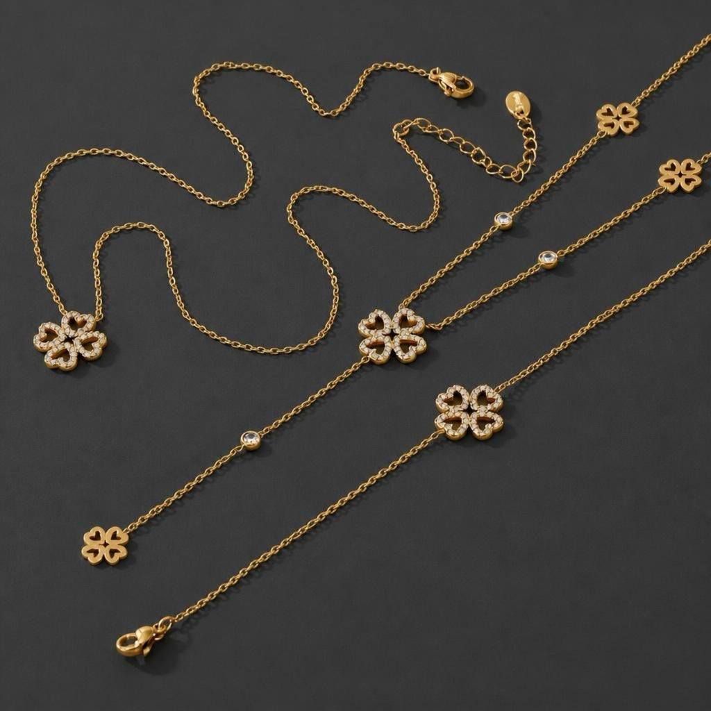 Parure Eternal Luck - acier inoxydable plaqué or