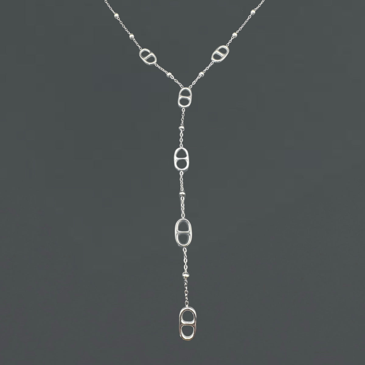 Collier Ellipse - acier inoxydable plaqué or