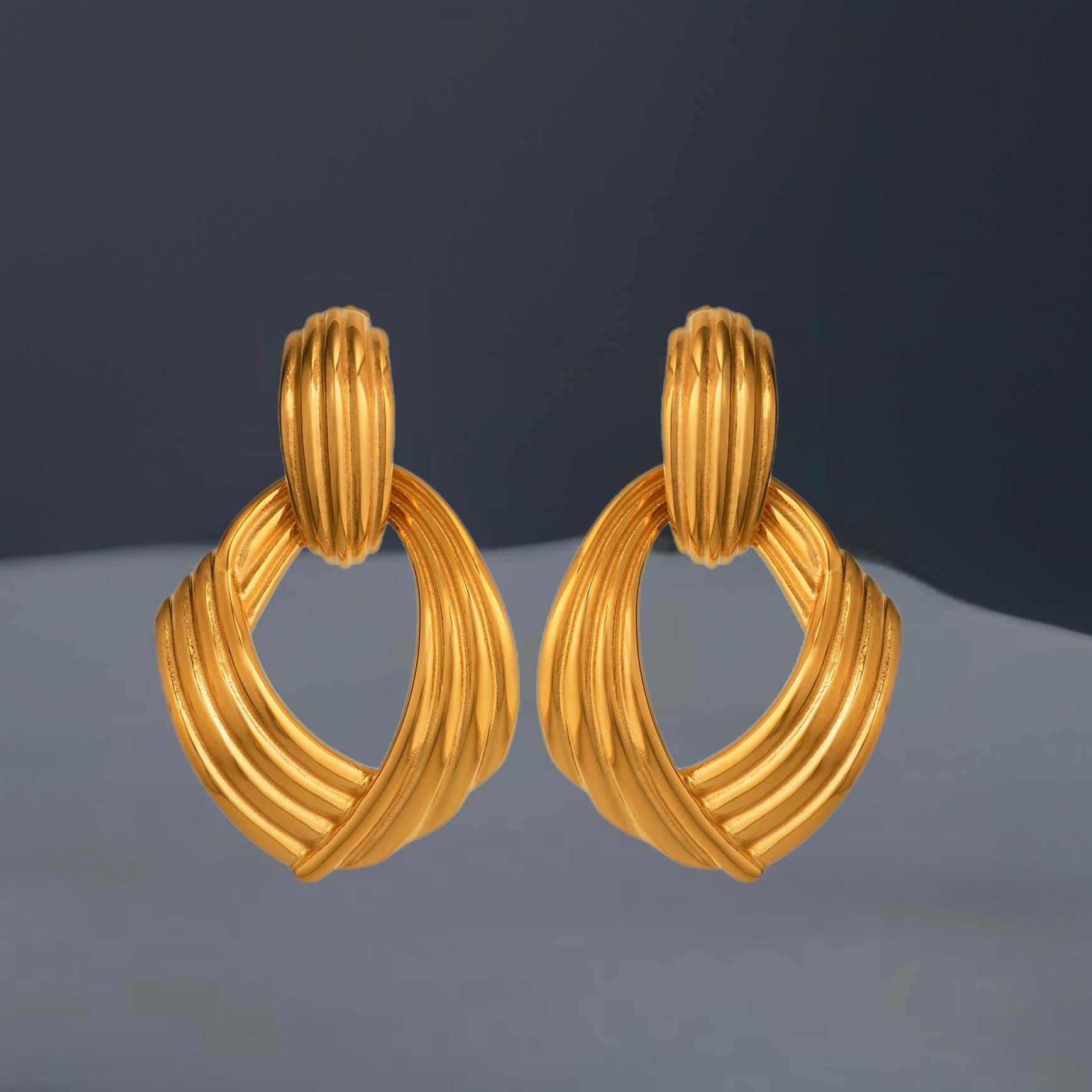 Boucles Monaco - acier inoxydable plaqué or