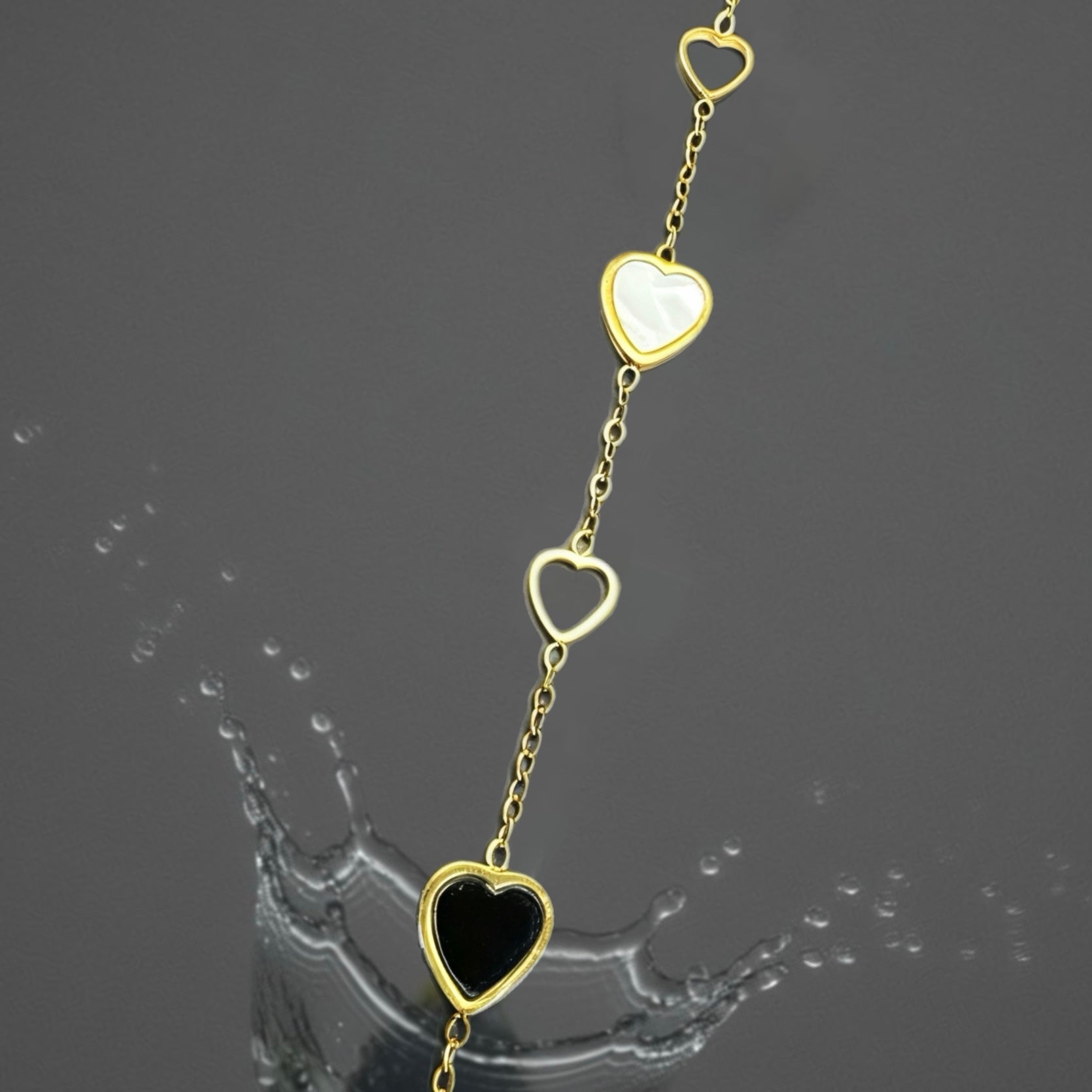 Bracelet Black and White - acier inoxydable