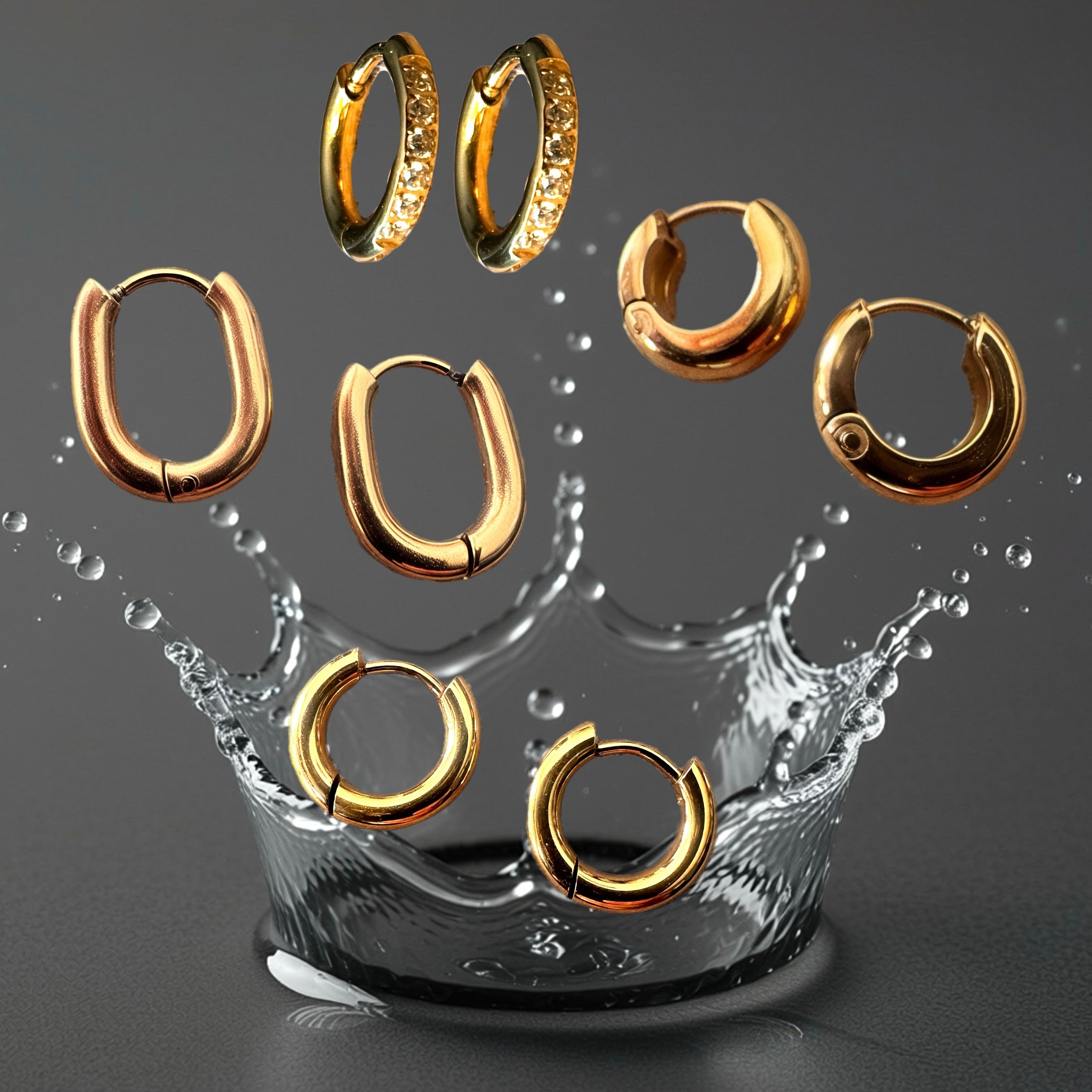 Créoles Ocean Hoops - acier inoxydable