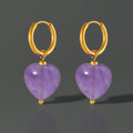 Boucles Purple Hearts - acier inoxydable