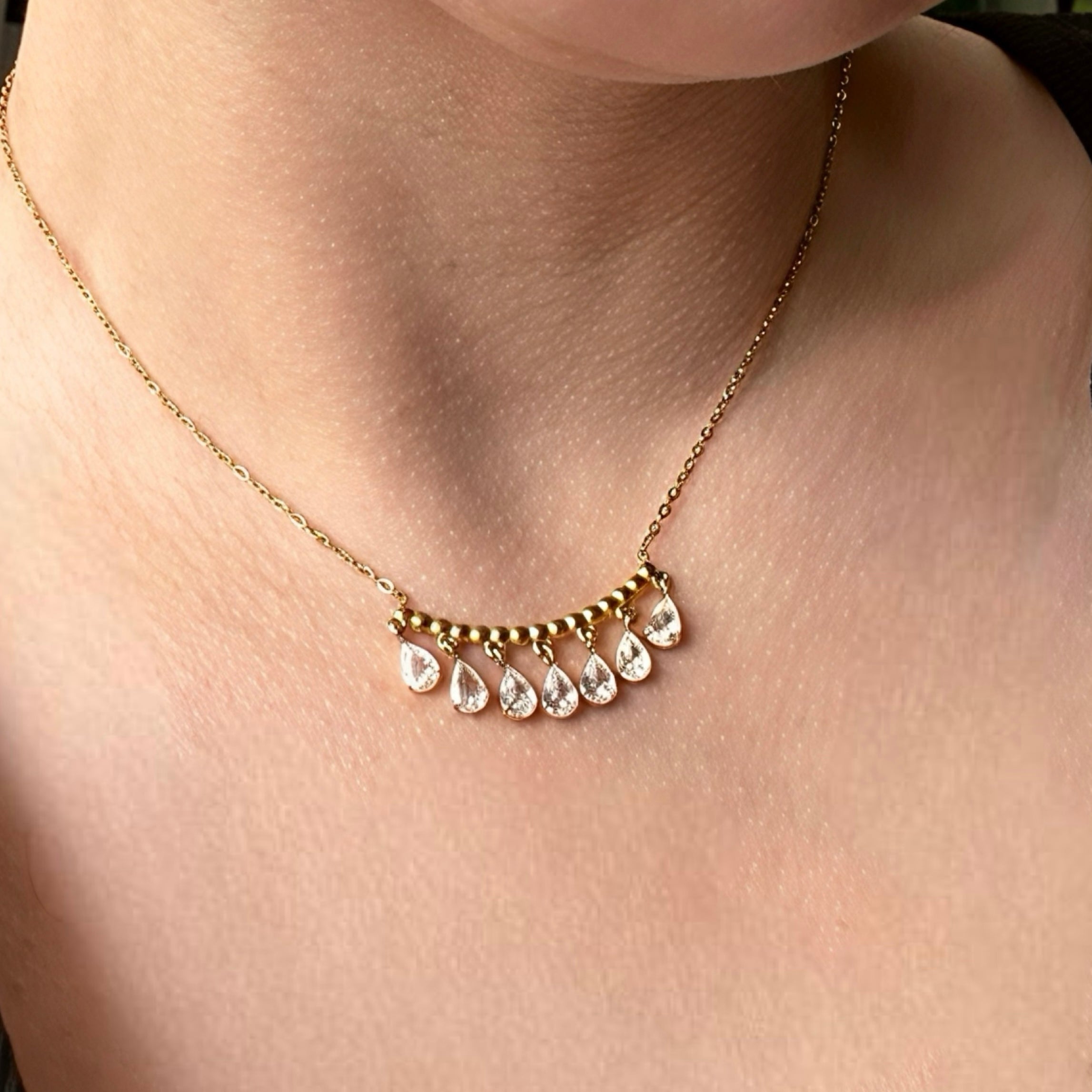 Collier Crystal - acier inoxydable